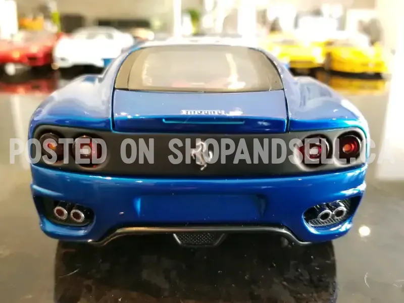 Diecast Hot Wheels Whips Ferrari 360 Modena Chrome Blue