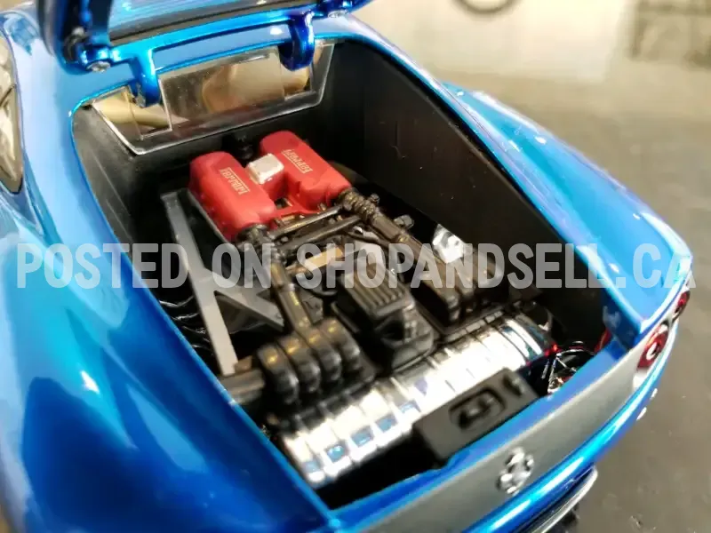 Diecast Hot Wheels Whips Ferrari 360 Modena Chrome Blue