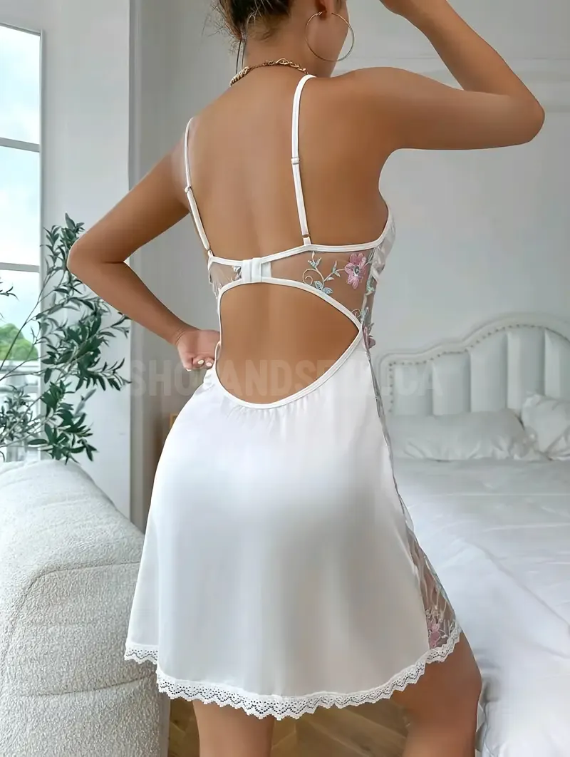New Mesh Floral Embroidered Butterfly, Bow Pajamas 1 + Underwear Set of 1