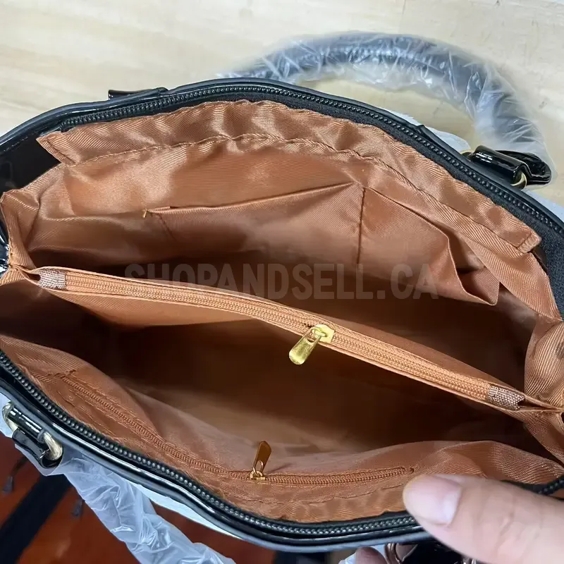 3pcs, Classic Large Capacity Mom Bag, Bright Surface Crocodile Pattern Multi-pocket Compartment Bag