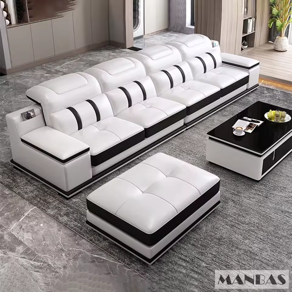 Modern Genuine Leather Sofa