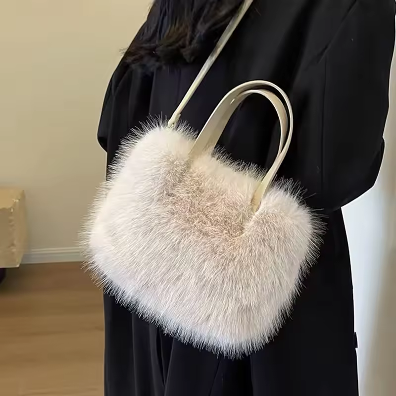 Faux Fur Tote Bag Women