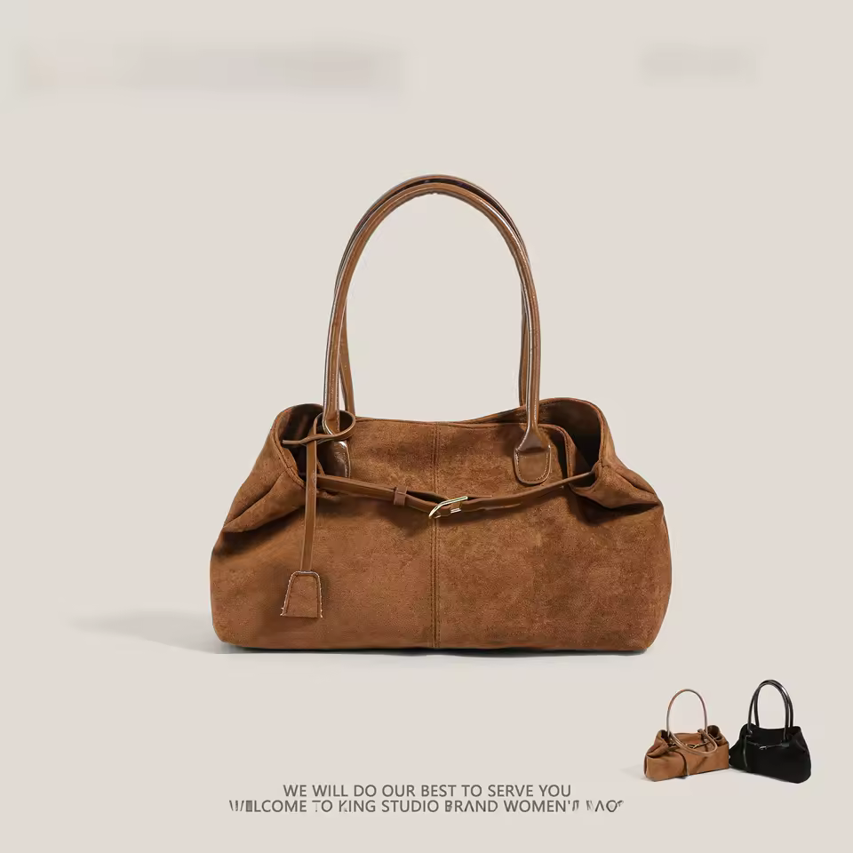 Autumn Winter Women's Suede Underarm Tote Bag