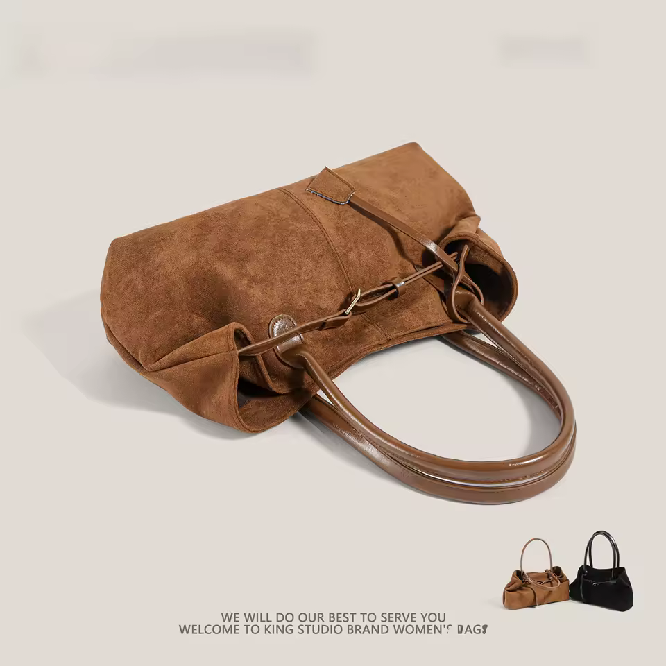 Autumn Winter Women's Suede Underarm Tote Bag