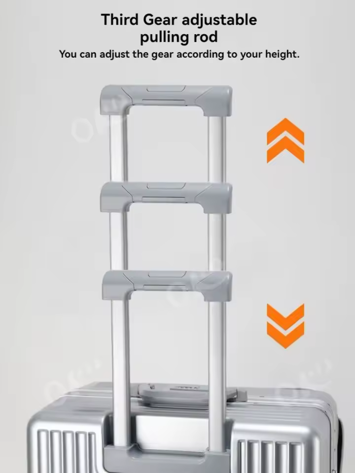 Front opening aluminum frame large capacity anti drop luggage