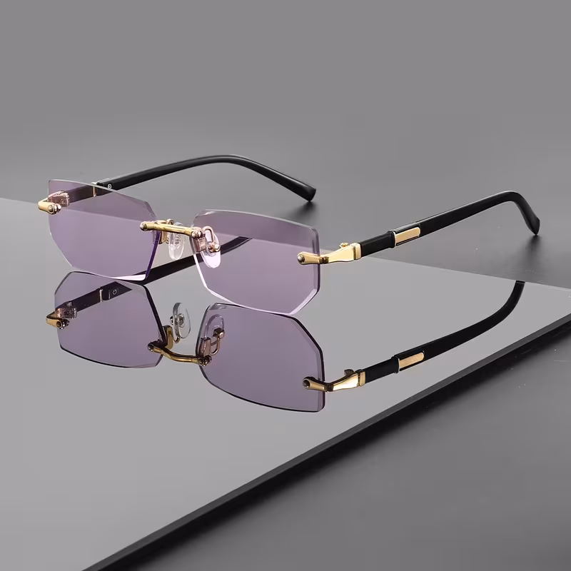 Men's and women's retro polygon frame glasses