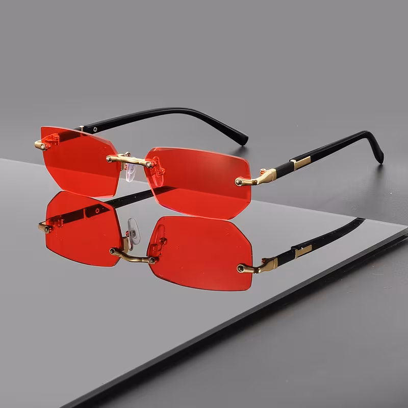 Men's and women's retro polygon frame glasses