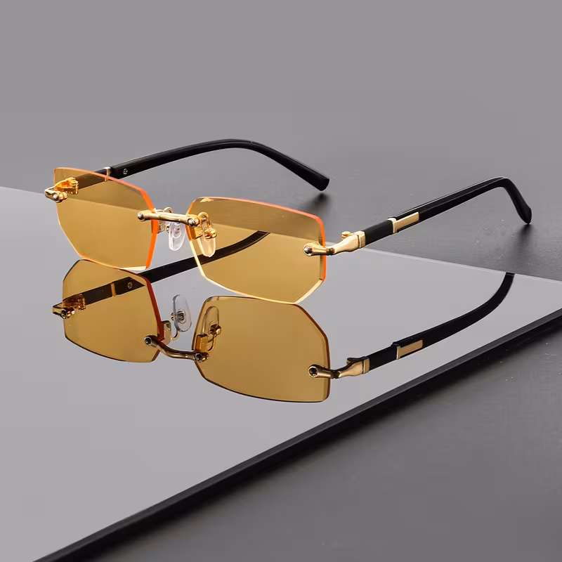Men's and women's retro polygon frame glasses