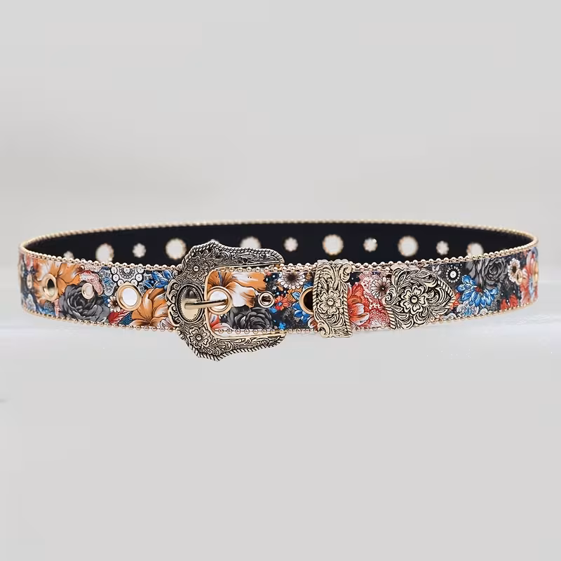 Women's vintage floral belt