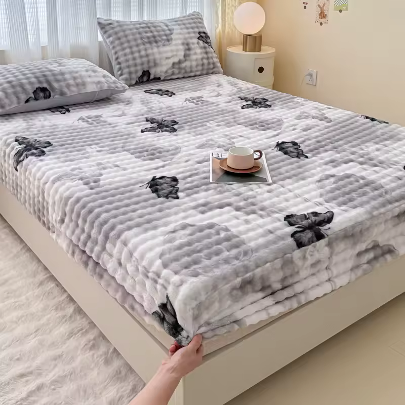 Thicken Velvet Bed Sheet Winter