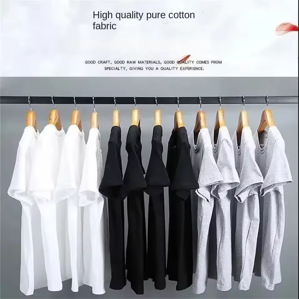 500/300g Heavy-duty White Pure Cotton T-shirt