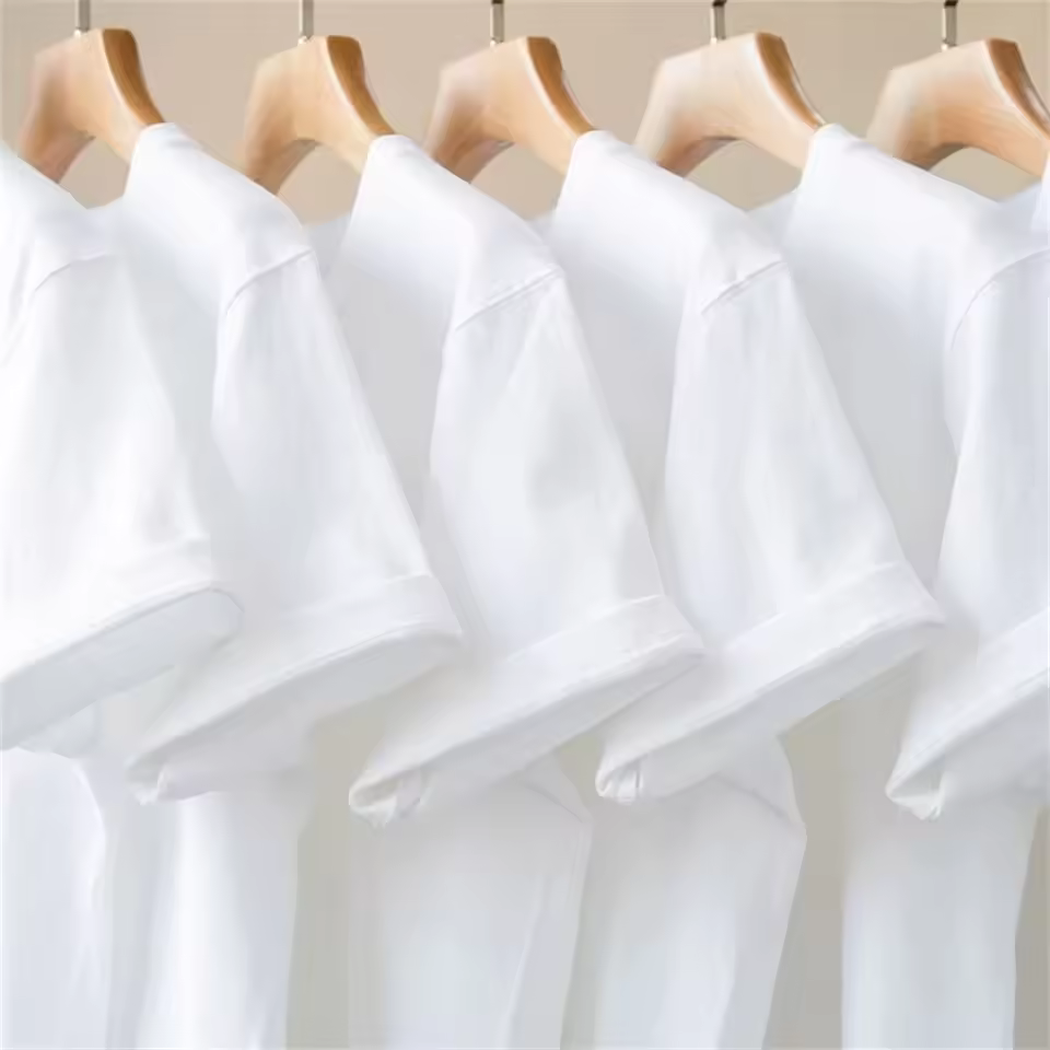 500/300g Heavy-duty White Pure Cotton T-shirt
