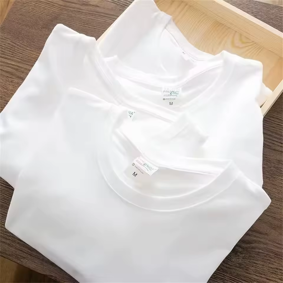 500/300g Heavy-duty White Pure Cotton T-shirt