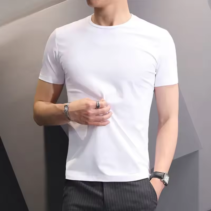 Men T-shirts White Black Short Sleeve