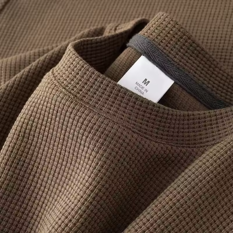 Men's New Summer Waffle Round Neck Short Sleeve T-Shirt