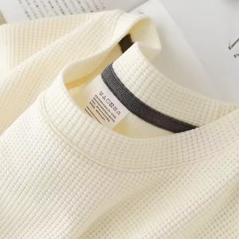 Men's New Summer Waffle Round Neck Short Sleeve T-Shirt