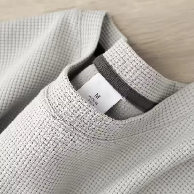 Men's New Summer Waffle Round Neck Short Sleeve T-Shirt