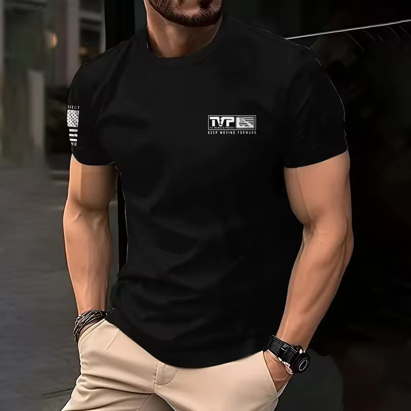 Retro American men's T-shirt casual wear