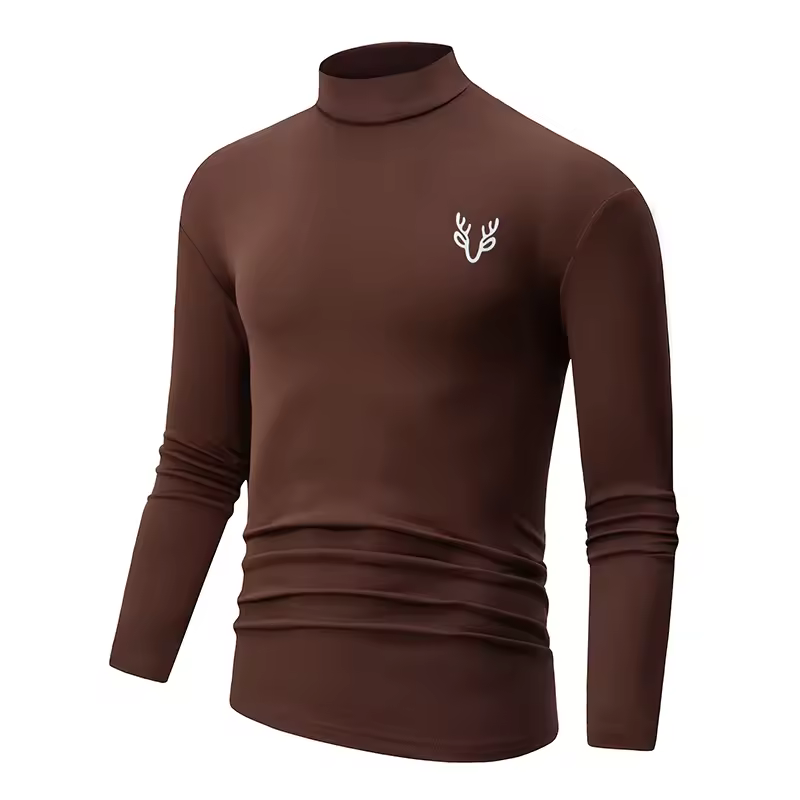 High Neck Casual Simple Warm Long sleeved T-shirt