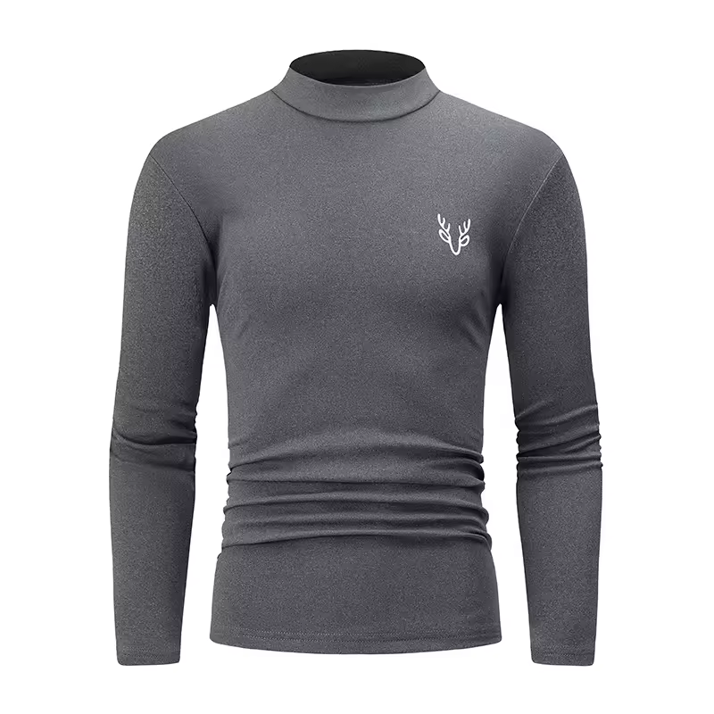 High Neck Casual Simple Warm Long sleeved T-shirt