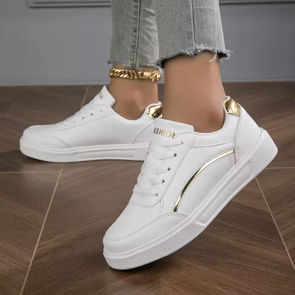 Baasploa Women Casual Sneakers Leather Platform Sneakers for Women