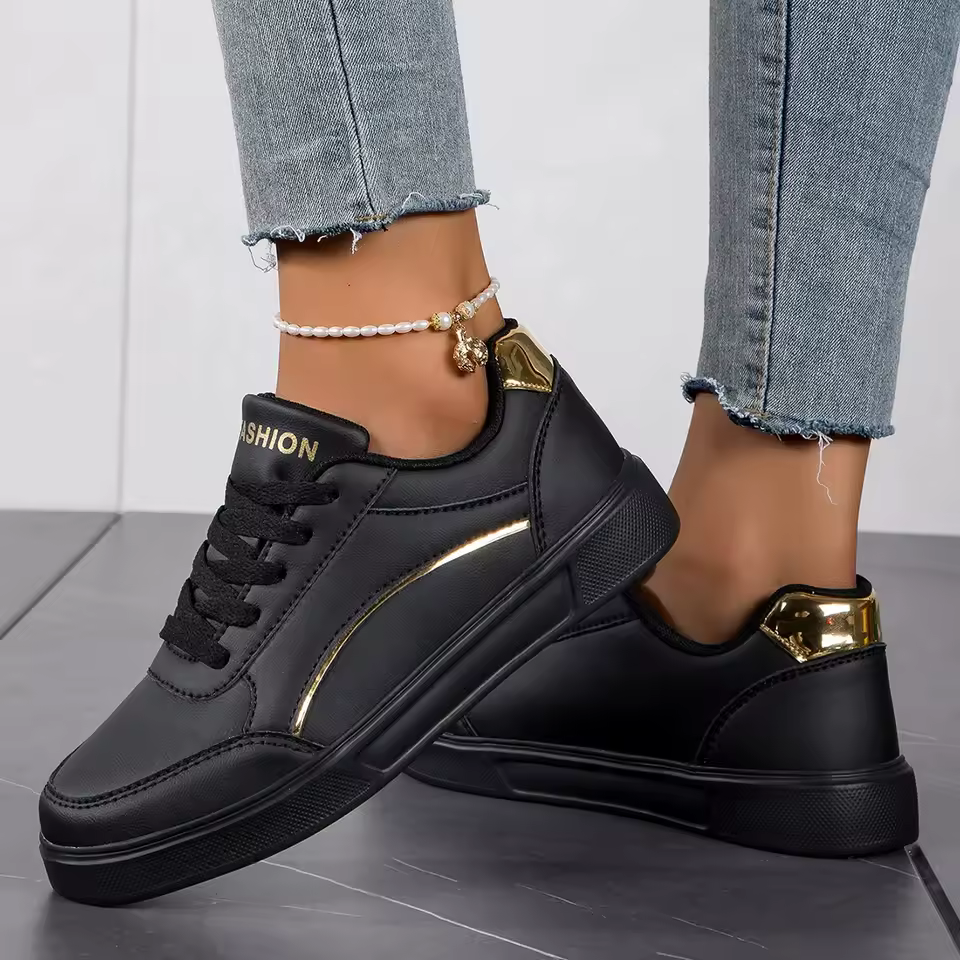 Baasploa Women Casual Sneakers Leather Platform Sneakers for Women