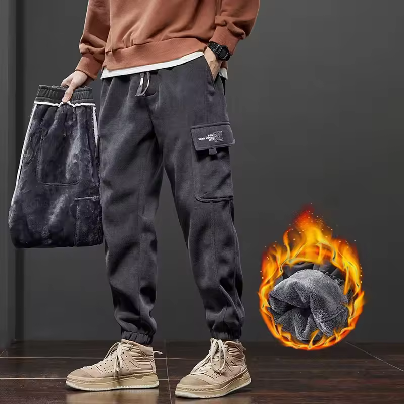 Winter New Thickened Warm Men's Corduroy Cargo Pants