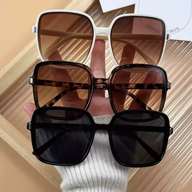 3pcs Women'S Fashion Square Frame Glasses