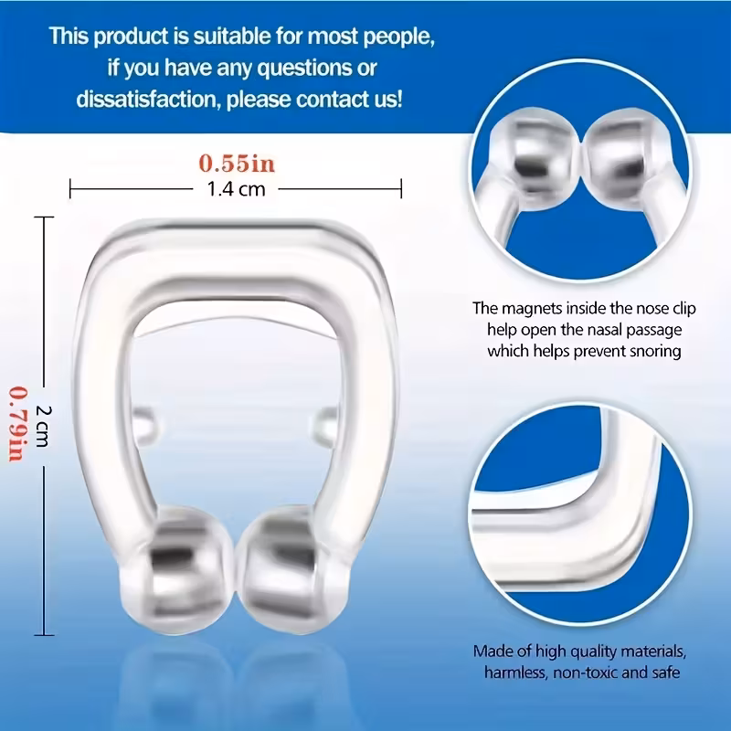 Magnetic anti snoring nose clip