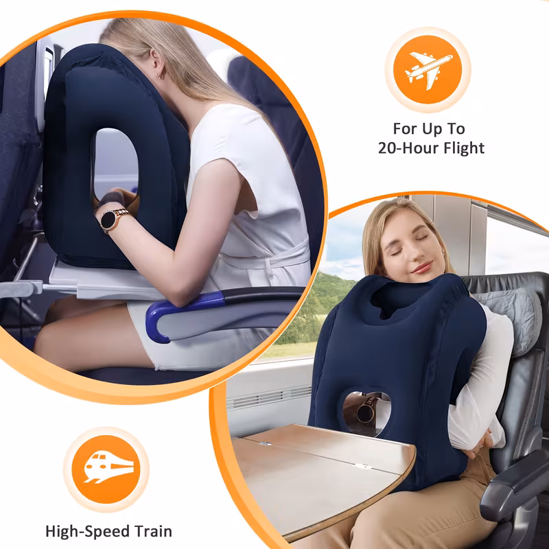 Inflatable travel pillow