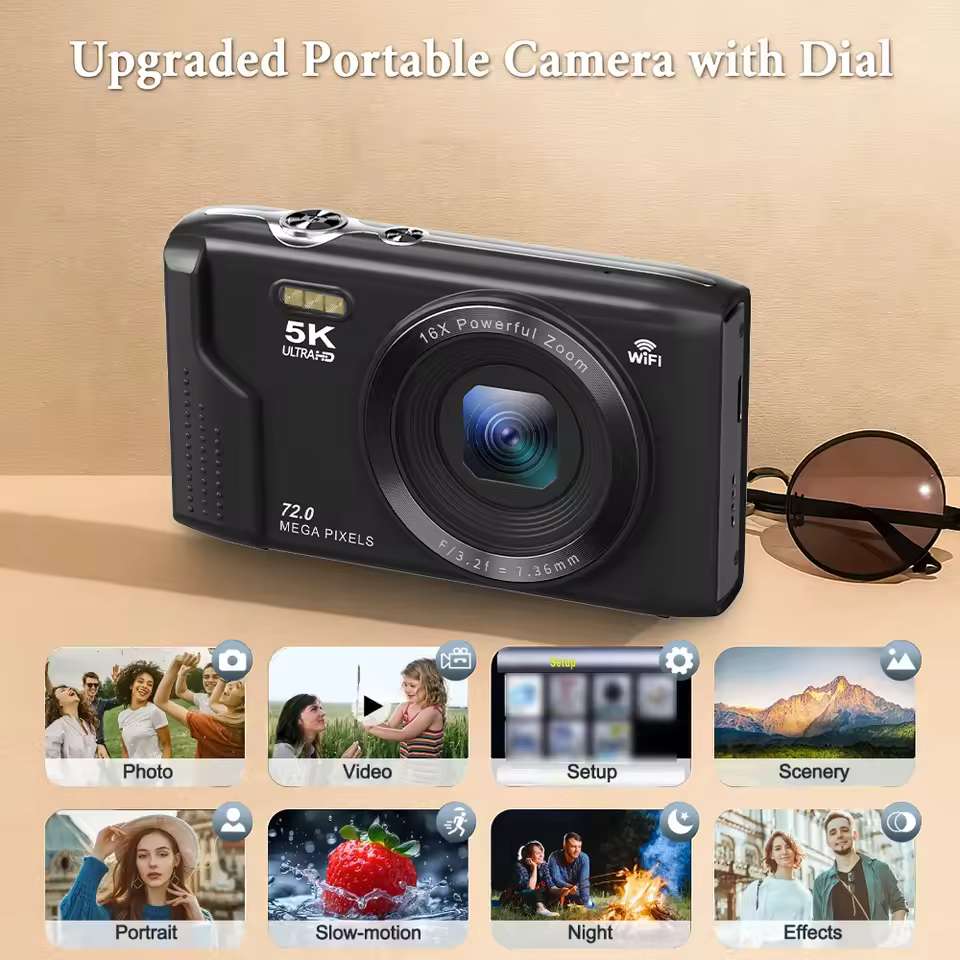 Ourlife Compact Digital Camera 5K