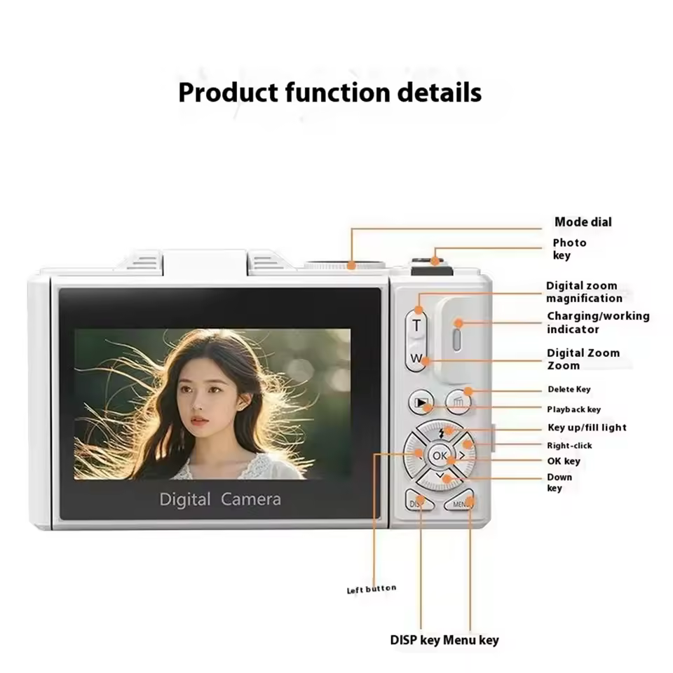 75MP Digital Camera for Photography 5K