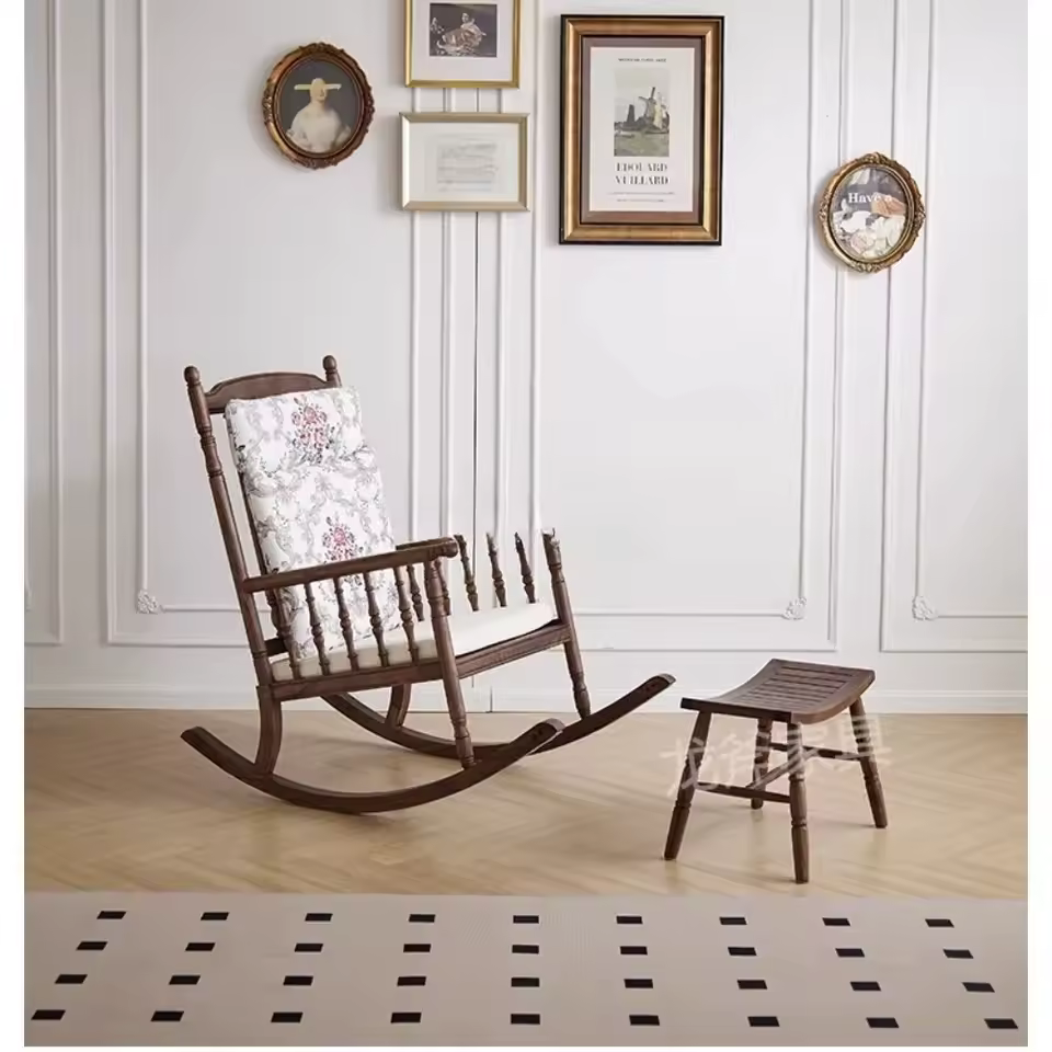 North American Black Walnut All Solid Wood Rocking Chair