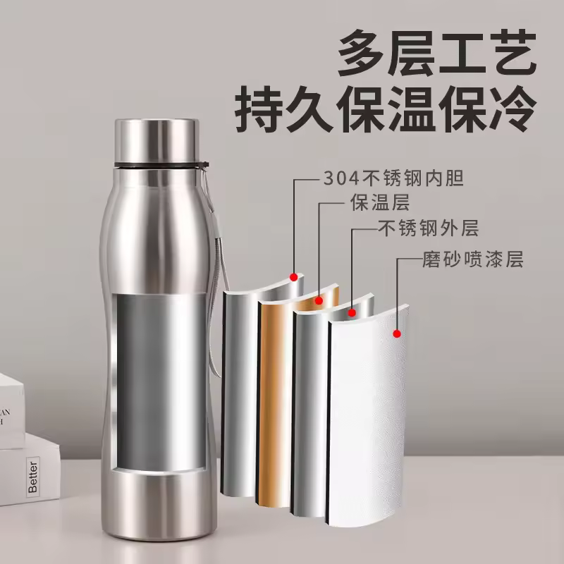 High Quality 1000ml Stainless Steel Sport Water Bottle 